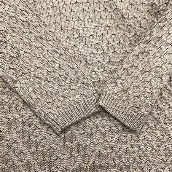 Calvin Klein Dress Women Small Light Brown Cowl Neck Buckle Acrylic Knit Sweater - Picture 3 of 11